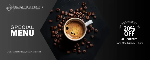 Coffee Special Menu — Promo banner
